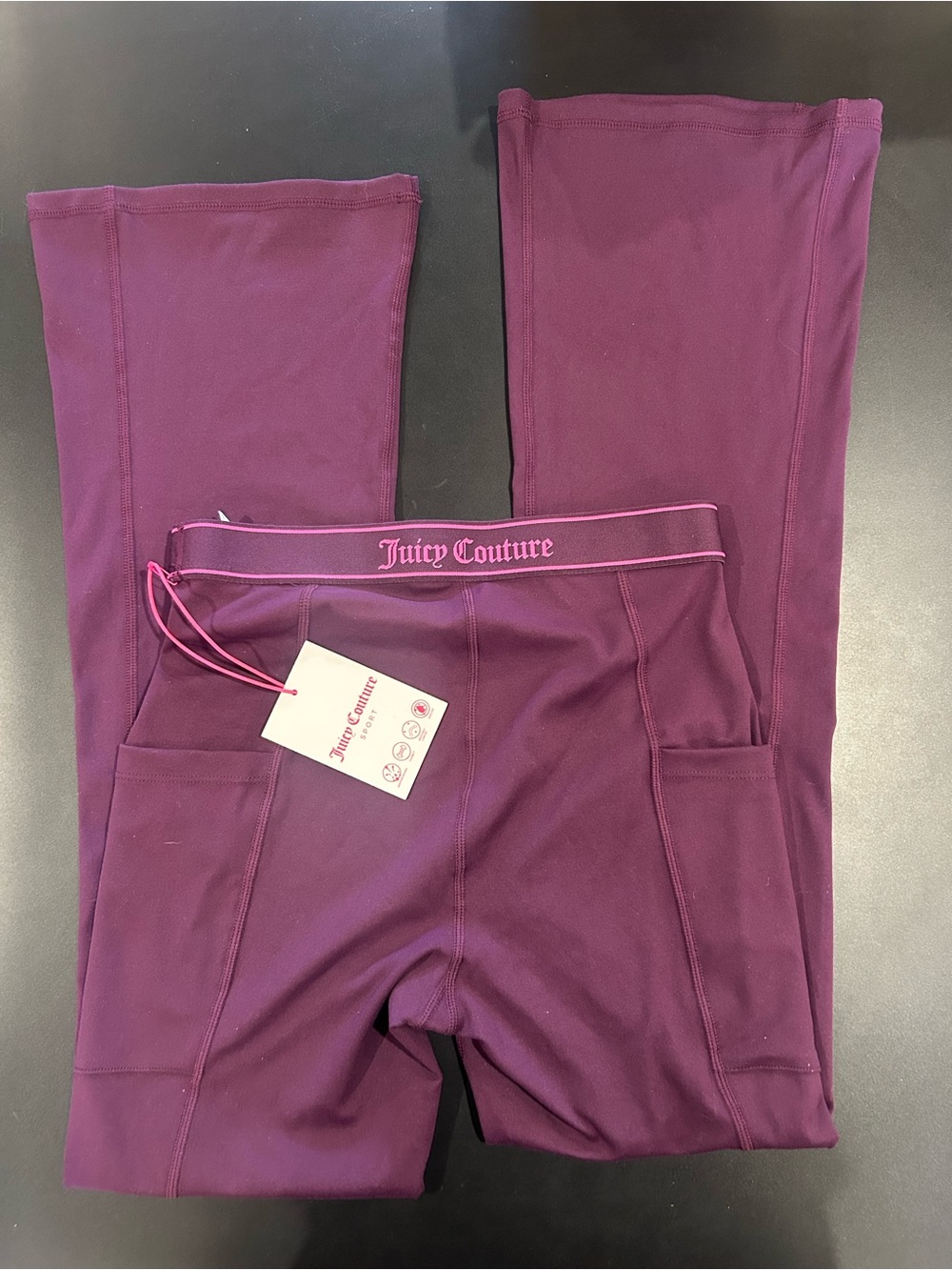 Juicy Couture Purple Yoga Pants with Side Pockets